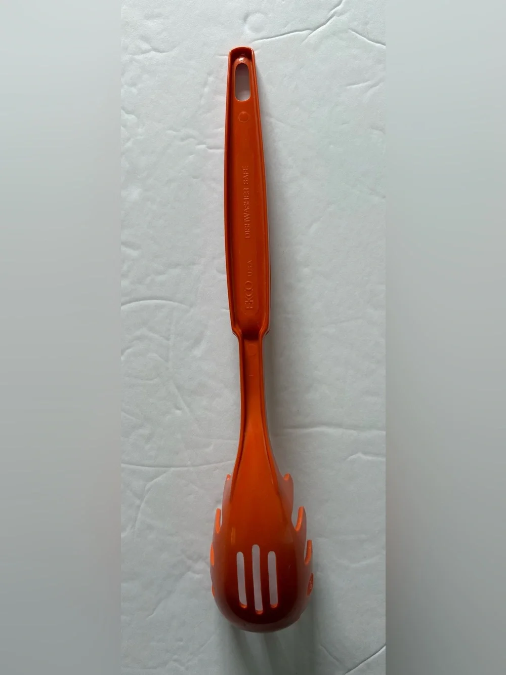 EKCO Orange Slotted Spaghetti Pasta Spoon Scoop Vintage